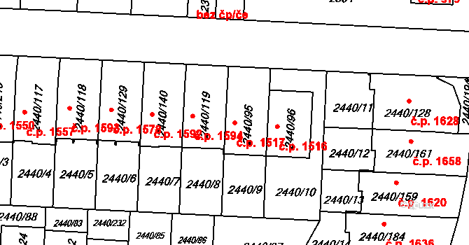 České Budějovice 6 1517, České Budějovice na parcele st. 2440/95 v KÚ České Budějovice 6, Katastrální mapa