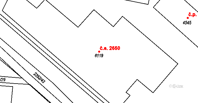 Jablonec nad Nisou 2650 na parcele st. 6119 v KÚ Jablonec nad Nisou, Katastrální mapa