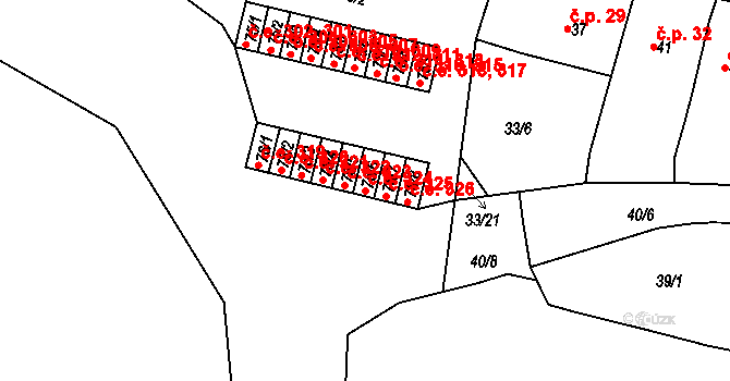 Chanov 324, Obrnice na parcele st. 76/6 v KÚ Chanov, Katastrální mapa