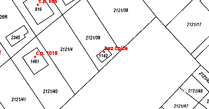Lišov 40545199 na parcele st. 1142 v KÚ Lišov, Katastrální mapa