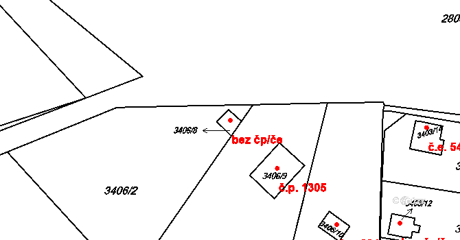 Orlová 43959199 na parcele st. 3406/8 v KÚ Horní Lutyně, Katastrální mapa