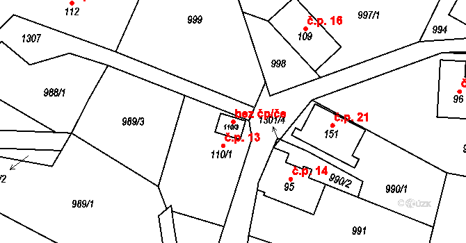 Záhoří 44781199 na parcele st. 110/3 v KÚ Záhoří u Semil, Katastrální mapa