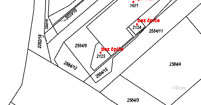 Tišnov 46059199 na parcele st. 2123 v KÚ Tišnov, Katastrální mapa