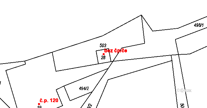 Novosedly 50080199 na parcele st. 28 v KÚ Koclov, Katastrální mapa