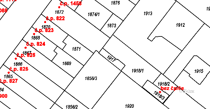 Roudnice nad Labem 50294199 na parcele st. 1917 v KÚ Roudnice nad Labem, Katastrální mapa