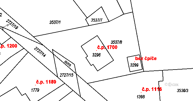 Lipník nad Bečvou I-Město 1700, Lipník nad Bečvou na parcele st. 3298 v KÚ Lipník nad Bečvou, Katastrální mapa