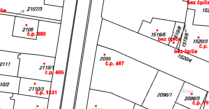 Ratíškovice 467 na parcele st. 2095 v KÚ Ratíškovice, Katastrální mapa