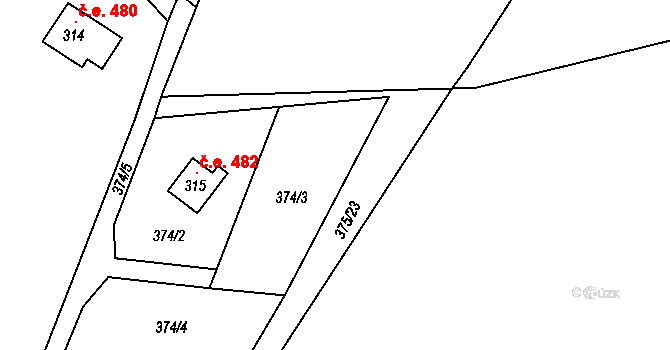 Žloukovice 515, Nižbor, Katastrální mapa
