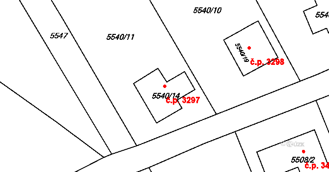 Varnsdorf 3297 na parcele st. 5540/14 v KÚ Varnsdorf, Katastrální mapa