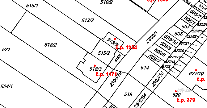 Svatobořice 1254, Svatobořice-Mistřín na parcele st. 515/2 v KÚ Svatobořice, Katastrální mapa