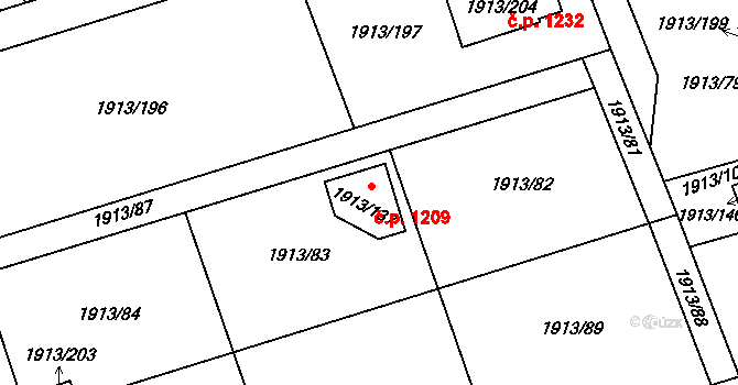 Svinov 1209, Ostrava na parcele st. 1913/137 v KÚ Svinov, Katastrální mapa