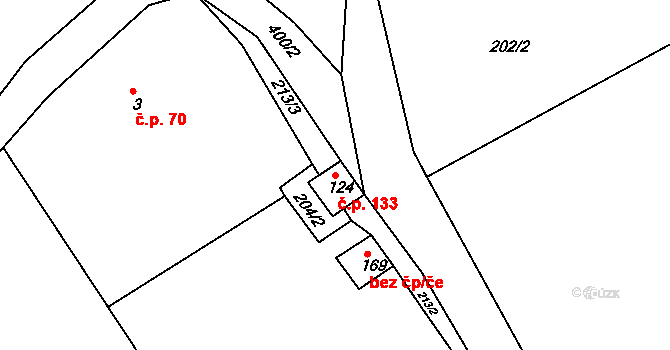 Dolní Malá Úpa 133, Malá Úpa na parcele st. 124 v KÚ Dolní Malá Úpa, Katastrální mapa