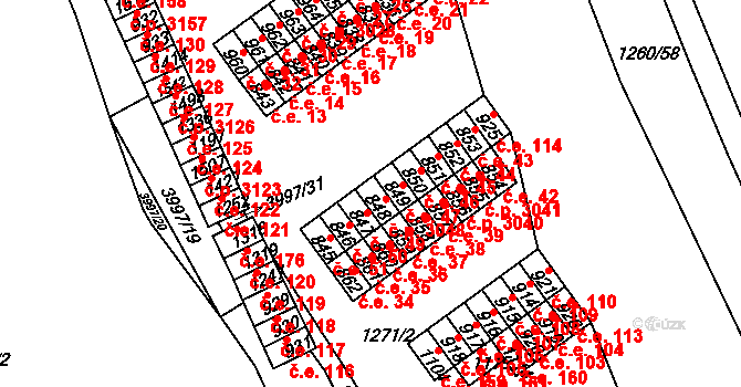 Pazderna 3048, Vyškov na parcele st. 848 v KÚ Dědice u Vyškova, Katastrální mapa