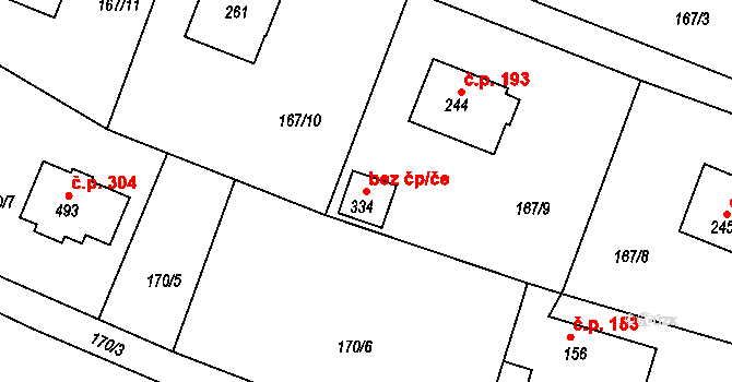 Jenišovice 44223200 na parcele st. 334 v KÚ Jenišovice u Jablonce nad Nisou, Katastrální mapa