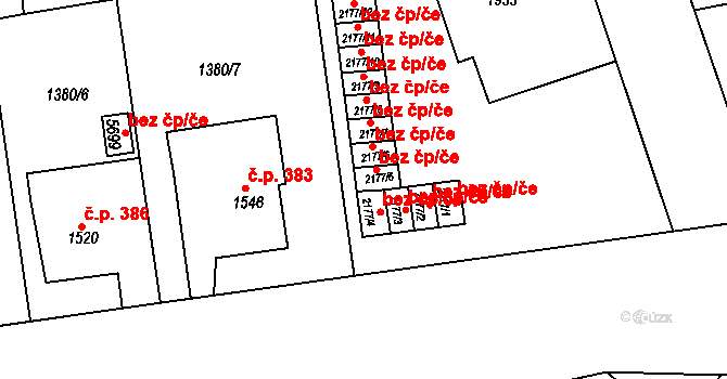 Klatovy 45218200 na parcele st. 2177/4 v KÚ Klatovy, Katastrální mapa