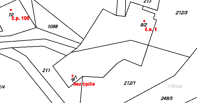 Heřmanov 47029200 na parcele st. 9/1 v KÚ Blankartice, Katastrální mapa