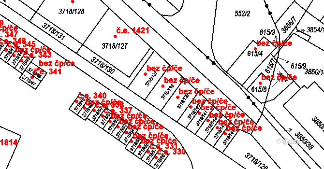 Litoměřice 49674200 na parcele st. 3718/138 v KÚ Litoměřice, Katastrální mapa