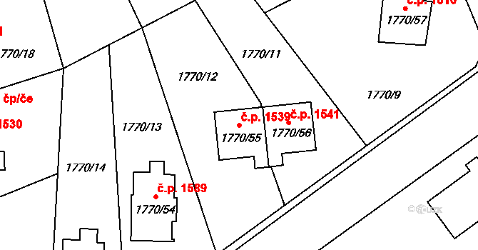 Český Těšín 1539 na parcele st. 1770/55 v KÚ Český Těšín, Katastrální mapa
