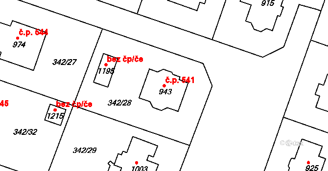 Ždírec nad Doubravou 541 na parcele st. 943 v KÚ Ždírec nad Doubravou, Katastrální mapa