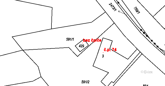 Lukavice 107825201 na parcele st. 429 v KÚ Lukavice u Rychnova nad Kněžnou, Katastrální mapa