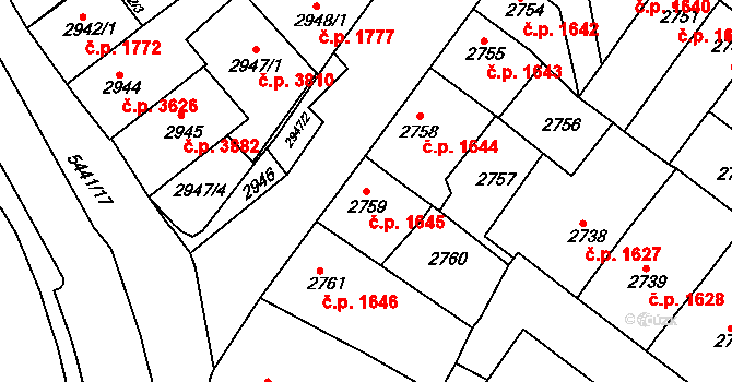 Znojmo 1645 na parcele st. 2759 v KÚ Znojmo-město, Katastrální mapa