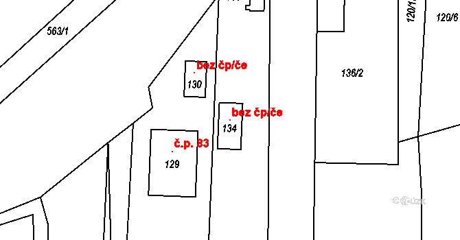 Bernartice 115925201 na parcele st. 134 v KÚ Srlín, Katastrální mapa