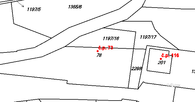 Lišice 73, Dolní Lukavice na parcele st. 78 v KÚ Lišice u Dolní Lukavice, Katastrální mapa