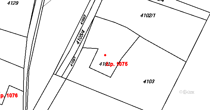 Lutyně 1075, Orlová na parcele st. 4101 v KÚ Horní Lutyně, Katastrální mapa