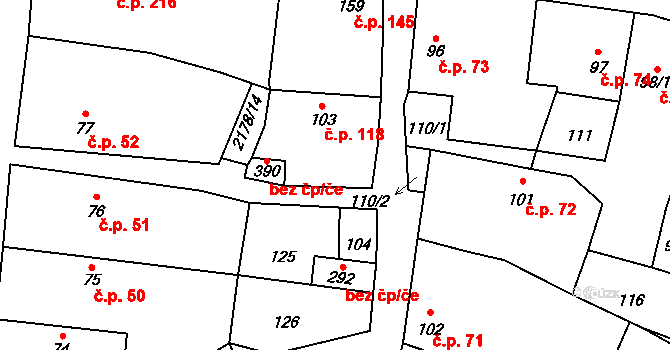 Borotín 118 na parcele st. 103 v KÚ Borotín u Tábora, Katastrální mapa