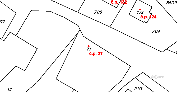 Černovice 27 na parcele st. 71 v KÚ Černovice u Kunštátu, Katastrální mapa