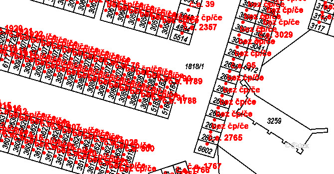 Cheb 1789 na parcele st. 5184 v KÚ Cheb, Katastrální mapa