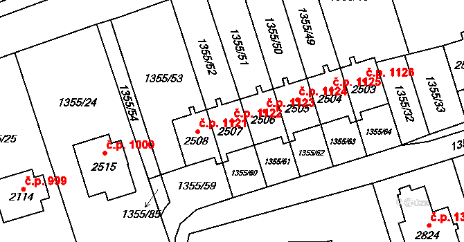 Vrchlabí 1122 na parcele st. 2507 v KÚ Vrchlabí, Katastrální mapa