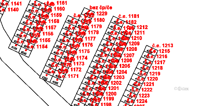 Kuřim 1187 na parcele st. 4081 v KÚ Kuřim, Katastrální mapa