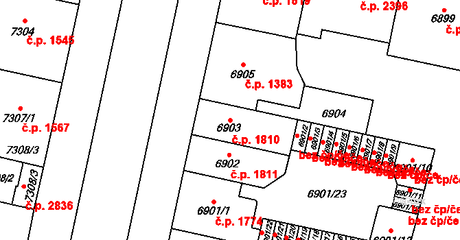 Jižní Předměstí 1810, Plzeň na parcele st. 6903 v KÚ Plzeň, Katastrální mapa