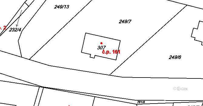 Karpentná 161, Třinec na parcele st. 307 v KÚ Karpentná, Katastrální mapa