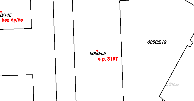 Přerov I-Město 3157, Přerov na parcele st. 6050/52 v KÚ Přerov, Katastrální mapa