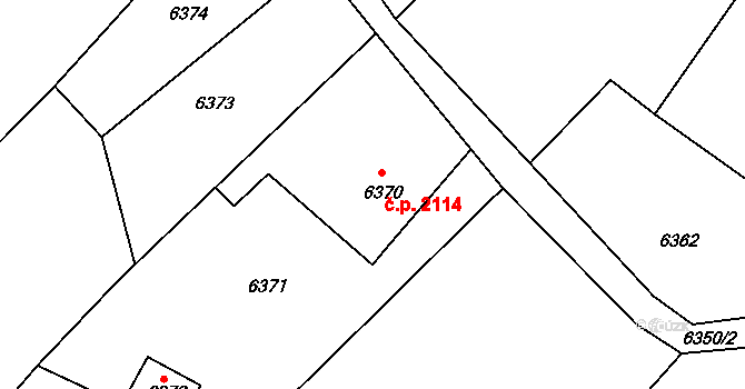 Velké Meziříčí 2114 na parcele st. 6370 v KÚ Velké Meziříčí, Katastrální mapa