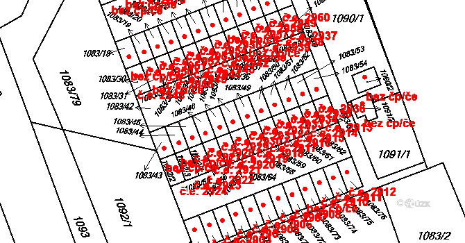 Třebovice 2930, Ostrava na parcele st. 1083/48 v KÚ Třebovice ve Slezsku, Katastrální mapa