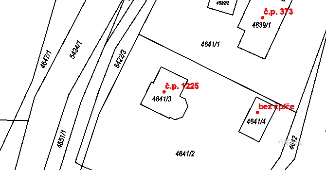 Zubří 1225 na parcele st. 4641/3 v KÚ Zubří, Katastrální mapa