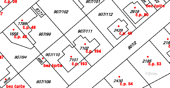Beroun-Zavadilka 194, Beroun na parcele st. 7102 v KÚ Beroun, Katastrální mapa