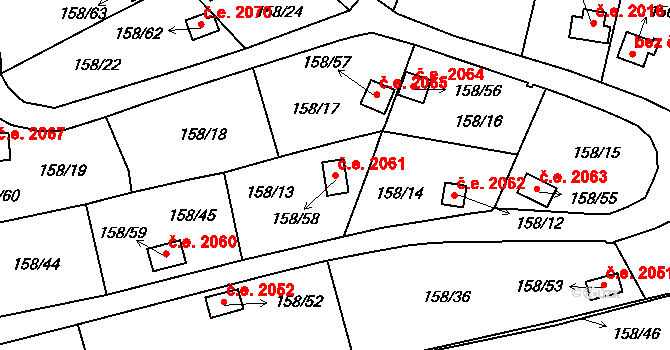 Domanínek 2061, Bystřice nad Pernštejnem na parcele st. 158/58 v KÚ Domanínek, Katastrální mapa