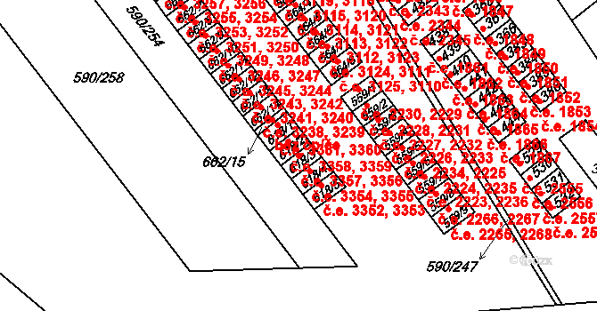 Mladcová 3356,3357, Zlín na parcele st. 618/3 v KÚ Mladcová, Katastrální mapa