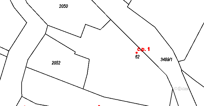 Nakvasovice 1, Čechtice na parcele st. 62 v KÚ Nakvasovice, Katastrální mapa