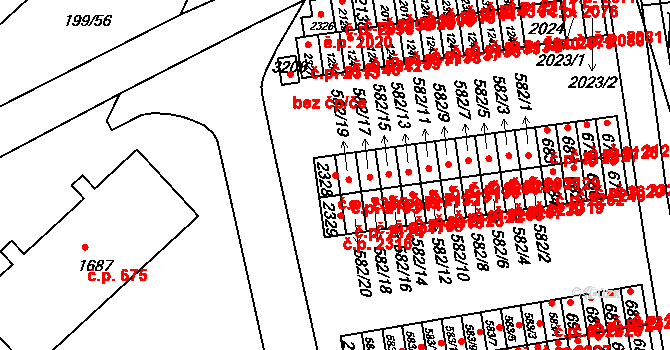 Sezimovo Ústí 2315 na parcele st. 2328 v KÚ Sezimovo Ústí, Katastrální mapa