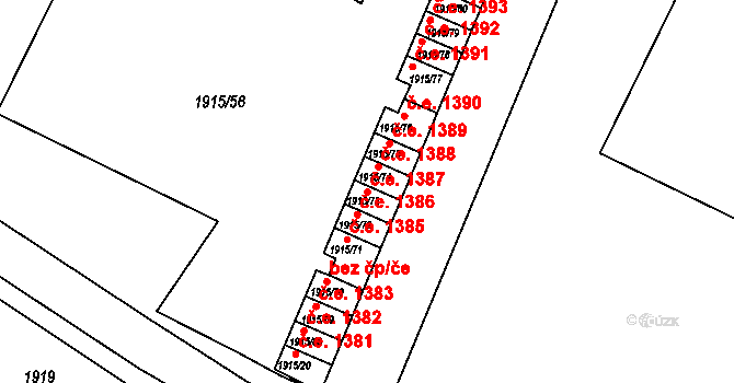 Kopřivnice 1387 na parcele st. 1915/73 v KÚ Kopřivnice, Katastrální mapa