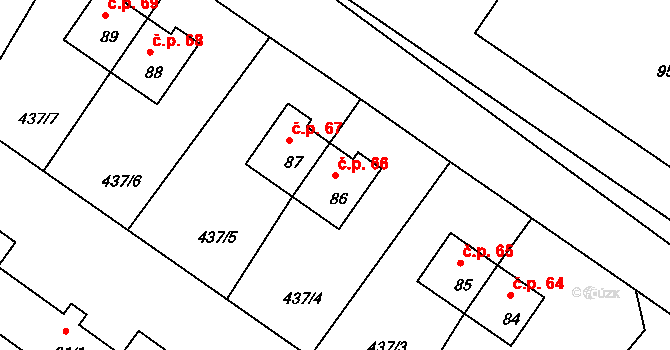 Zlivice 66, Čížová na parcele st. 86 v KÚ Zlivice, Katastrální mapa