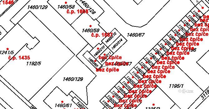 Frýdek-Místek 40314201 na parcele st. 1460/211 v KÚ Místek, Katastrální mapa