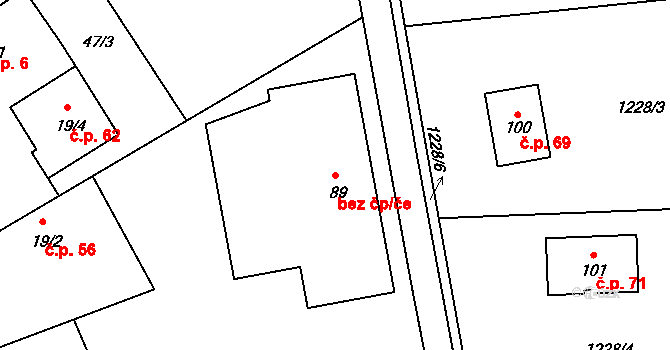 Časy 41451201 na parcele st. 89 v KÚ Časy, Katastrální mapa