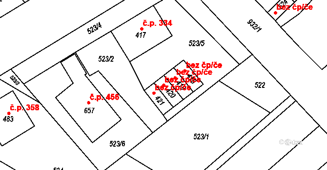 Držovice 41558201 na parcele st. 420 v KÚ Držovice na Moravě, Katastrální mapa