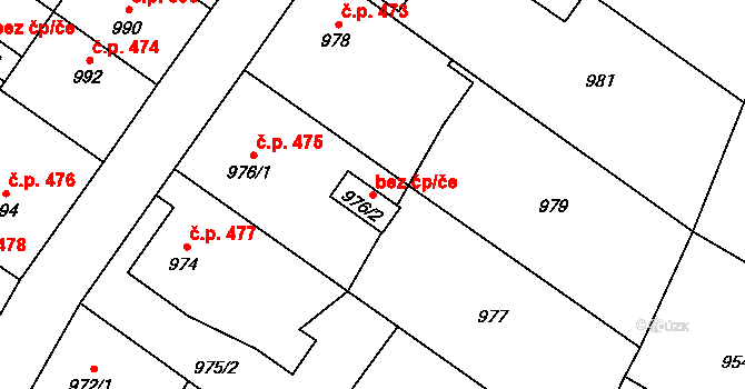 Studénka 41671201 na parcele st. 976/2 v KÚ Studénka nad Odrou, Katastrální mapa